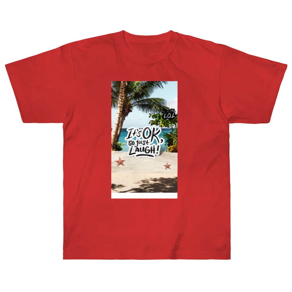 Studio L.O.Lのメッセージ【I'ts OK so just LAUGH!】 Heavyweight T-Shirt