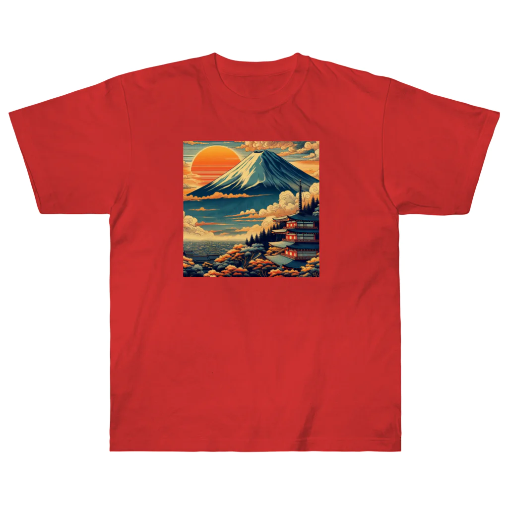 日本の風景 COOL JAPANの日本の風景:富士吉田市で見られる絶景、 Heavyweight T-Shirt