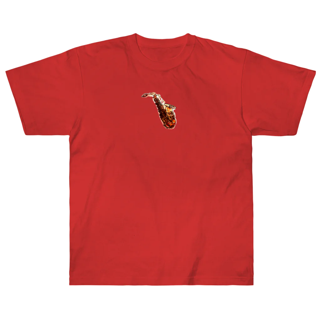 志瓜のSUZURIの赤色のアルトサクソフォン Heavyweight T-Shirt