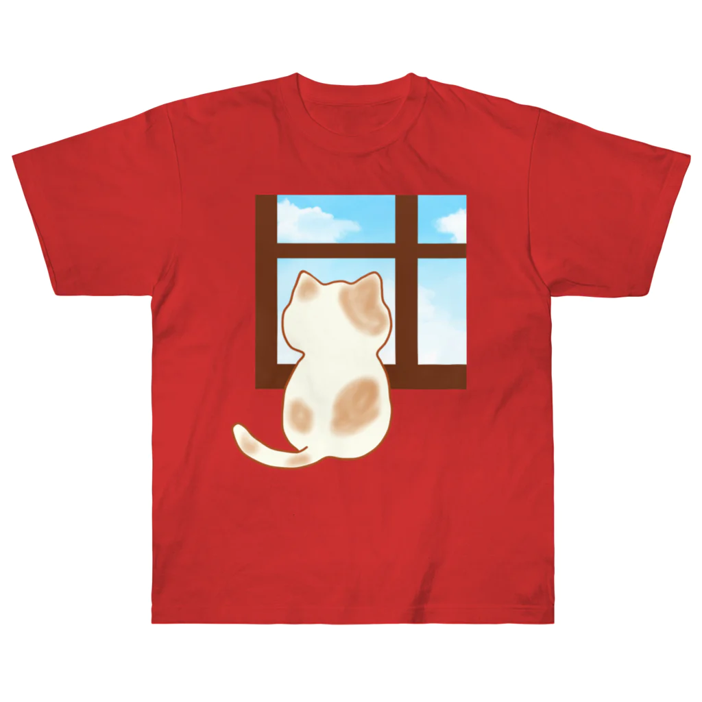 ウチのMEIGENやさんの猫 〜窓辺のひととき〜 ヘビーウェイトTシャツ