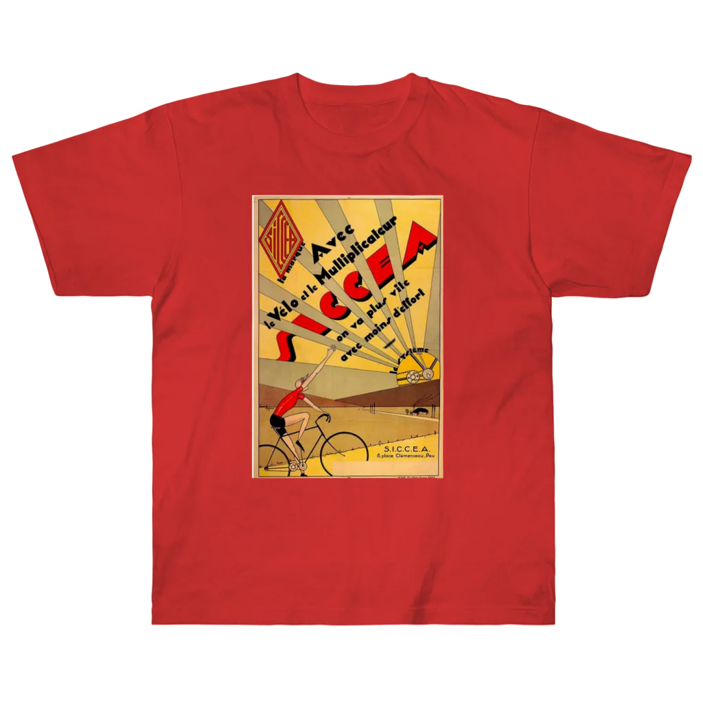 YS VINTAGE WORKSのフランス・ポー アールデコ　レトロ自転車 ヘビーウェイトTシャツ