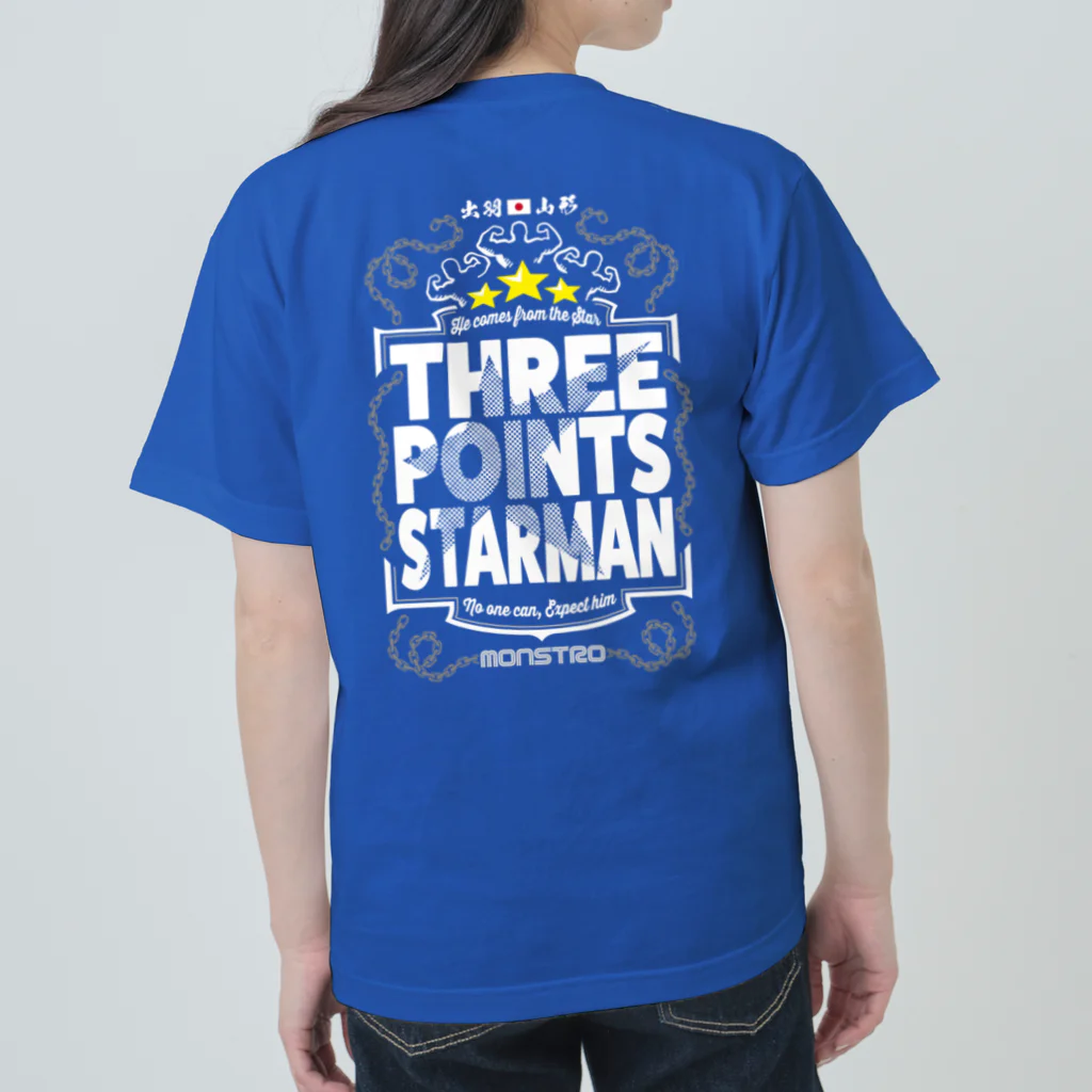 なー＠No.169のTHREE POINTS STARMAN × monstro コラボＴシャツ（濃色） Heavyweight T-Shirt