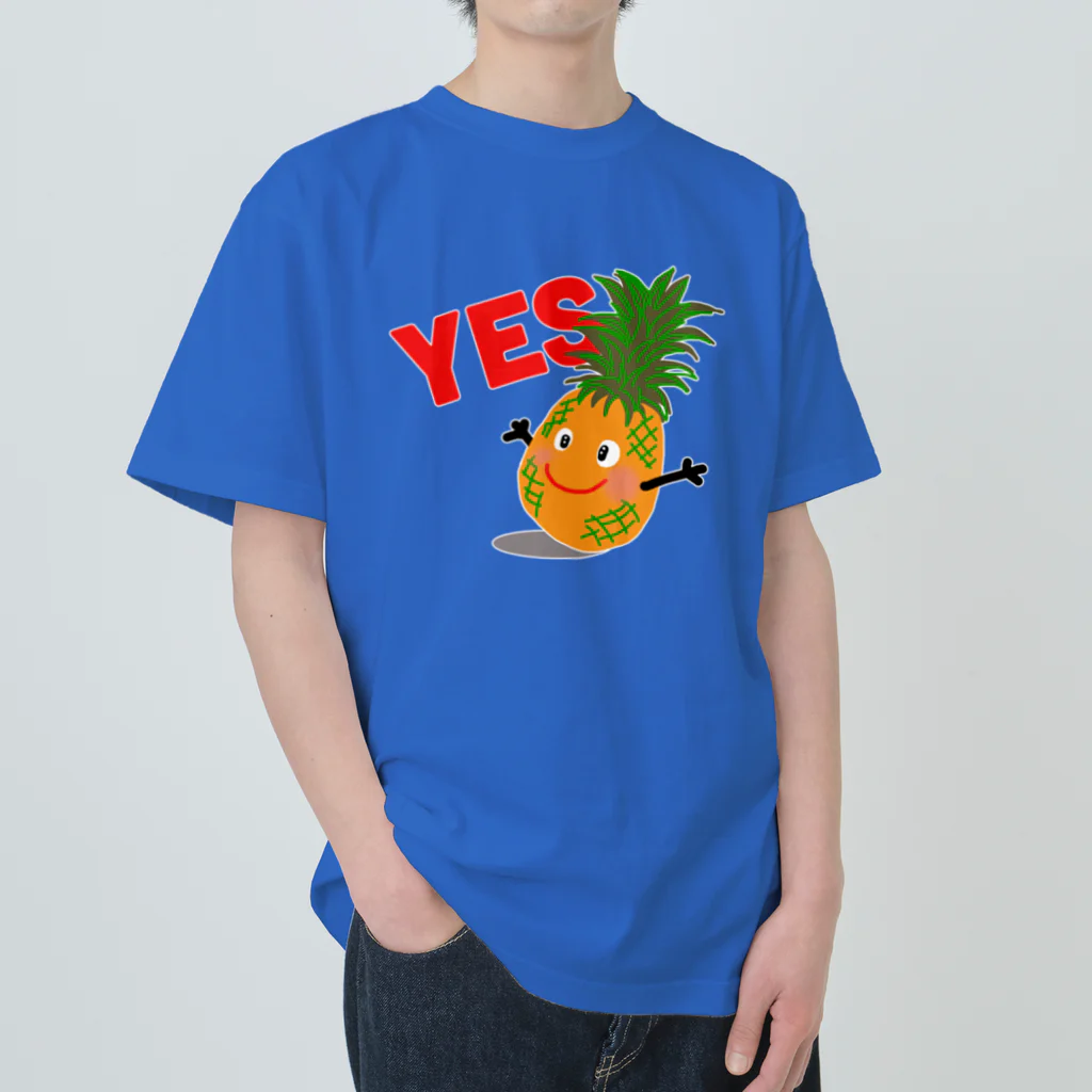 MZグラフィックスのパイナップル　YES ヘビーウェイトTシャツ