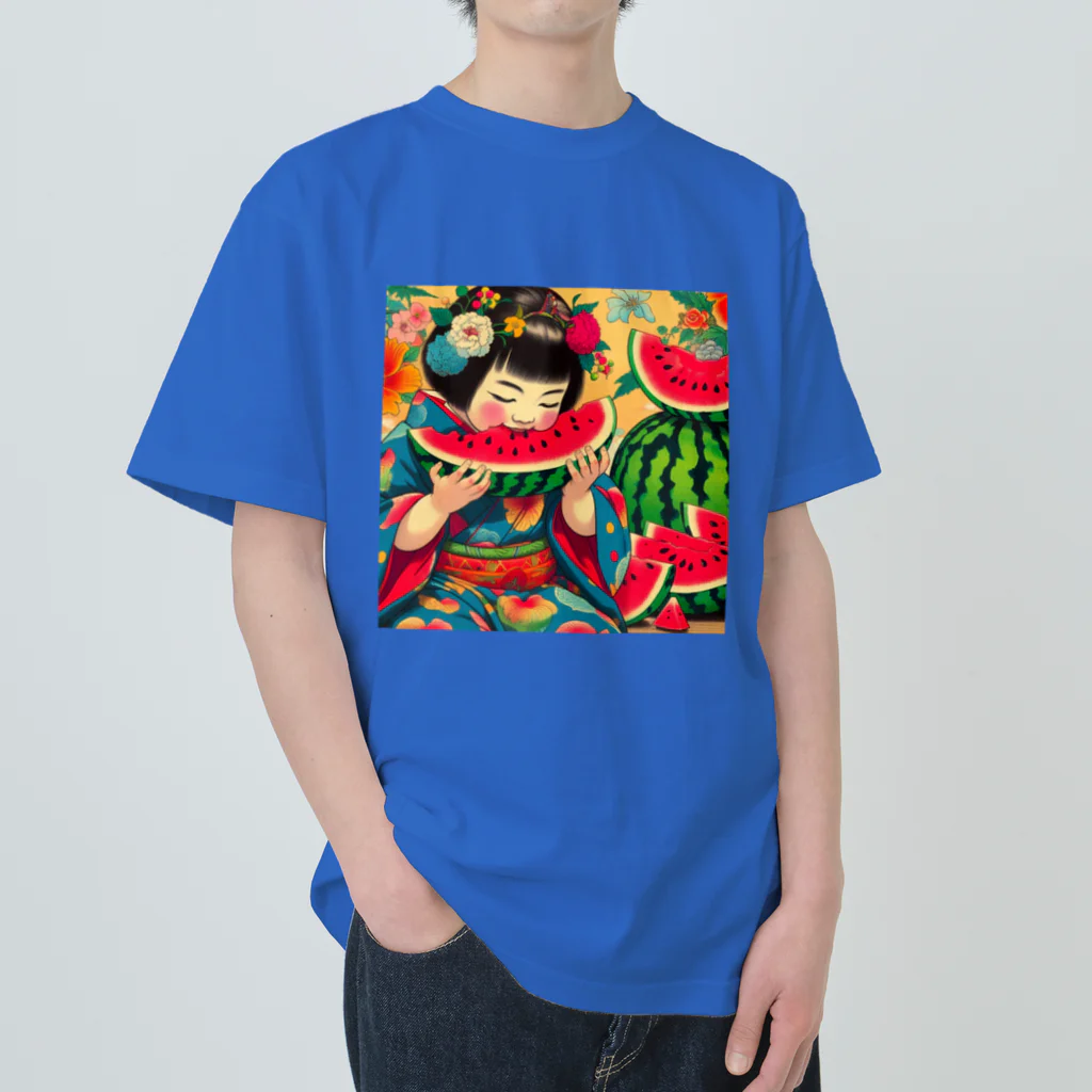 日本の風景 COOL JAPANの日本の風景:甘いスイカ、Japanese scenery: sweet watermelon Heavyweight T-Shirt