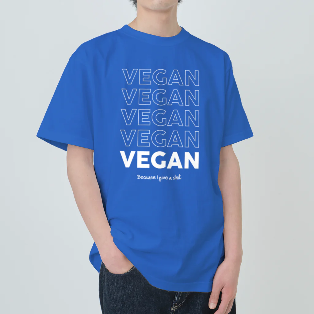 Let's go vegan!のBecause I give a **** Heavyweight T-Shirt