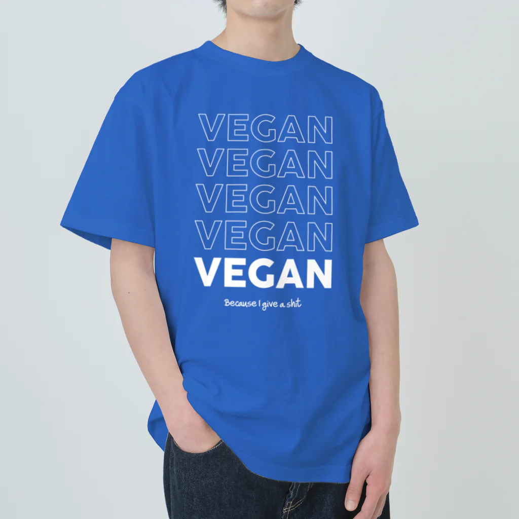 Let's go vegan!のBecause I give a **** ヘビーウェイトTシャツ
