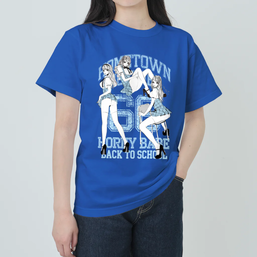 loveclonesのNAUGHTY SCHOOLGIRLS 0560 B柄 Heavyweight T-Shirt