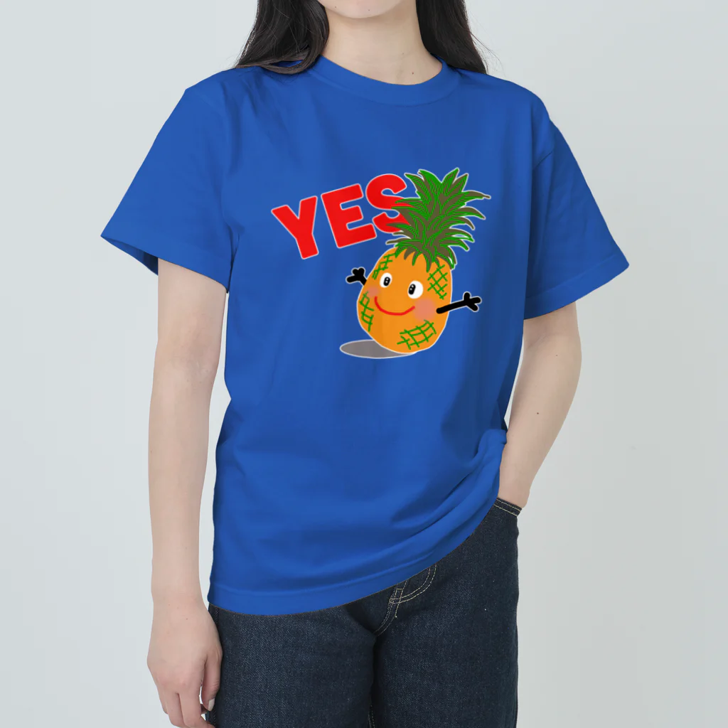 MZグラフィックスのパイナップル　YES ヘビーウェイトTシャツ