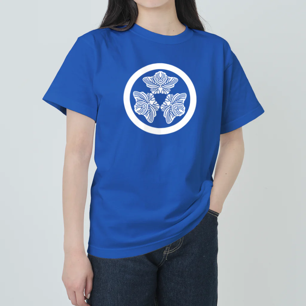 『NG （Niche・Gate）』ニッチゲート-- IN SUZURIの動物家紋h.t.（三つ蔦スズメ）白 ヘビーウェイトTシャツ