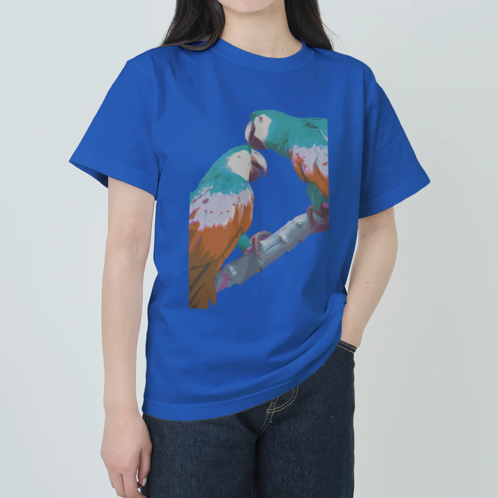 poppy22のおでこかじり鳥 ヘビーウェイトTシャツ