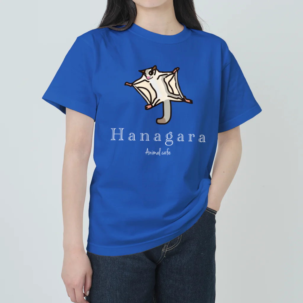 Hanagara animal cafeのモモンガと花柄アニマルカフェのロゴ入り。 Heavyweight T-Shirt