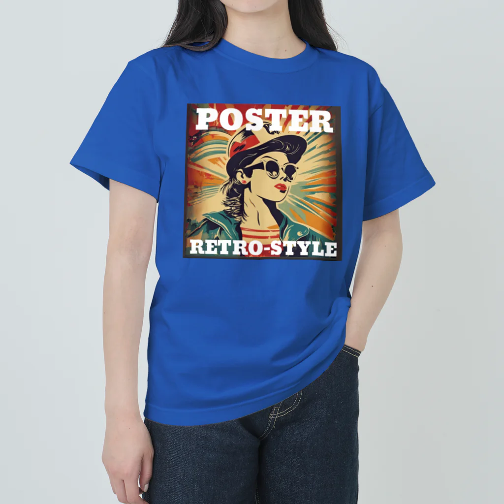 kazu_gのレトロ風ポスター（女性） Heavyweight T-Shirt