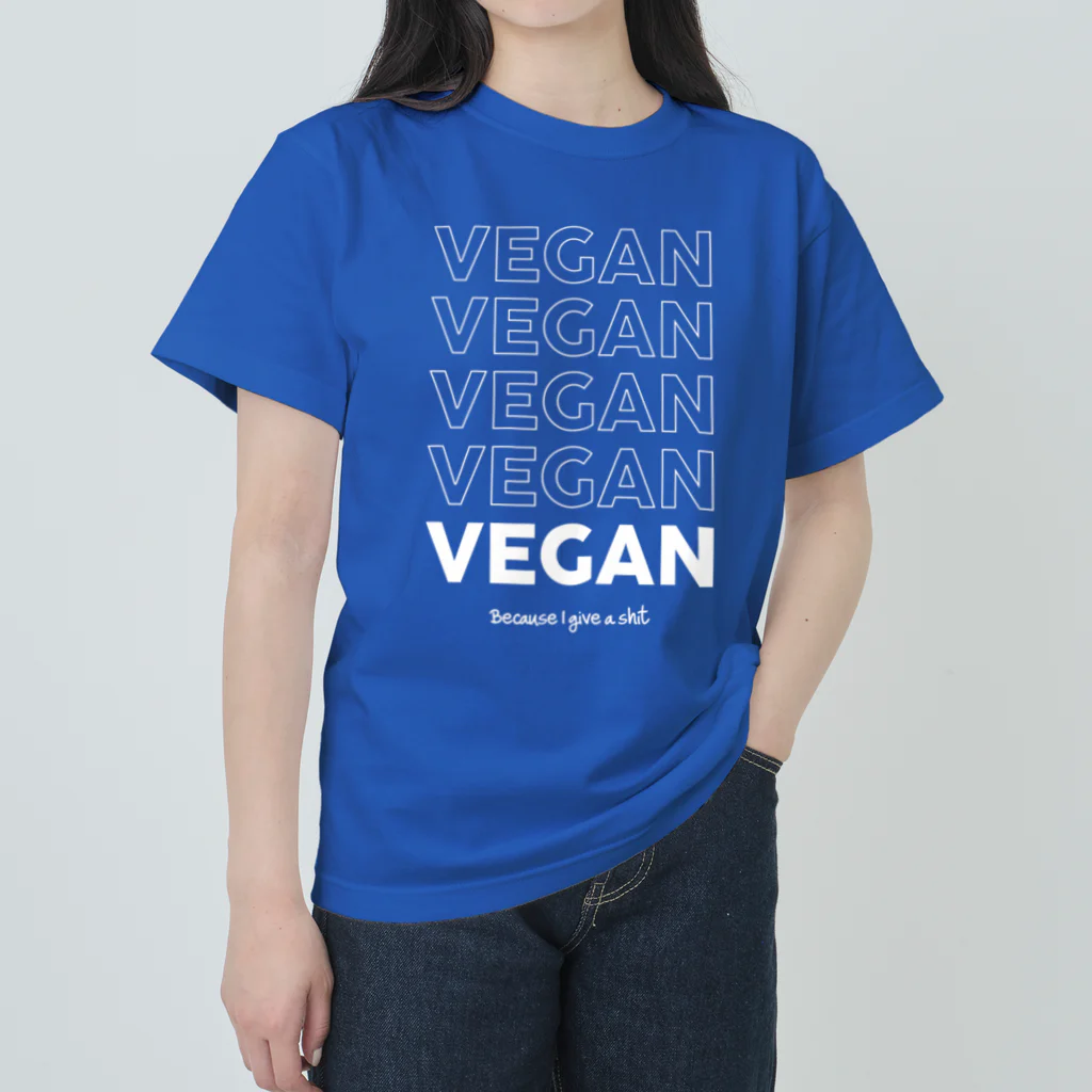 Let's go vegan!のBecause I give a **** ヘビーウェイトTシャツ