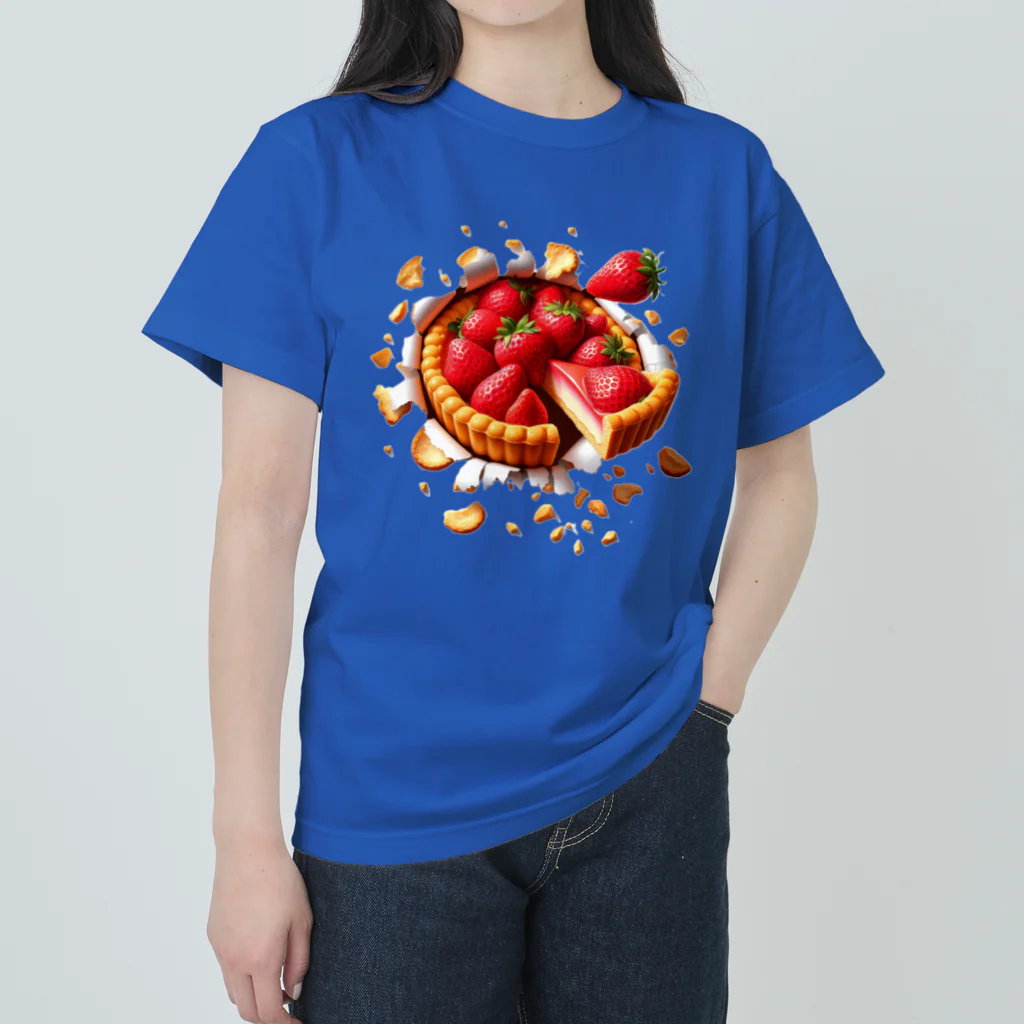 nekotama0224の飛び出すイチゴタルト ヘビーウェイトTシャツ