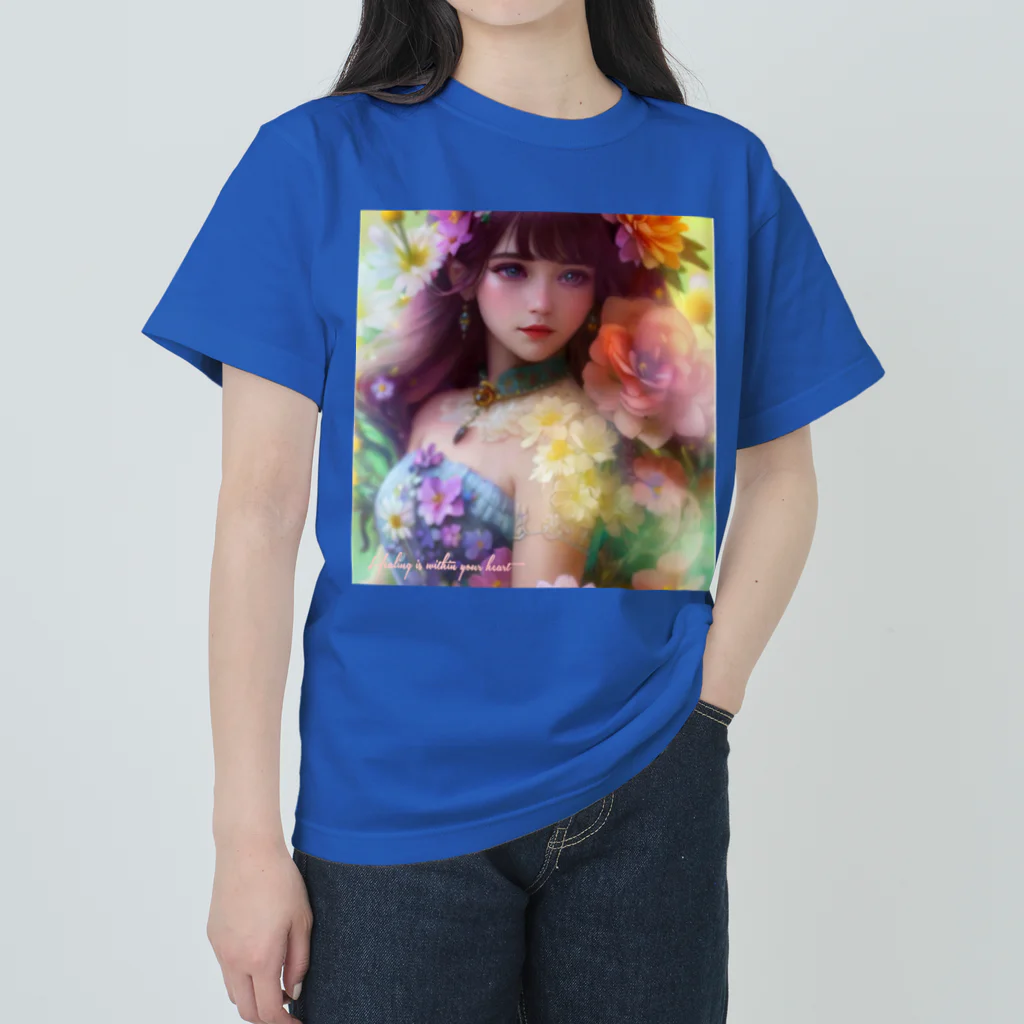 💖宇宙整体♪🌈♪こころからだチャンネル♪💖の💖Healing is within your heart💖 ヘビーウェイトTシャツ