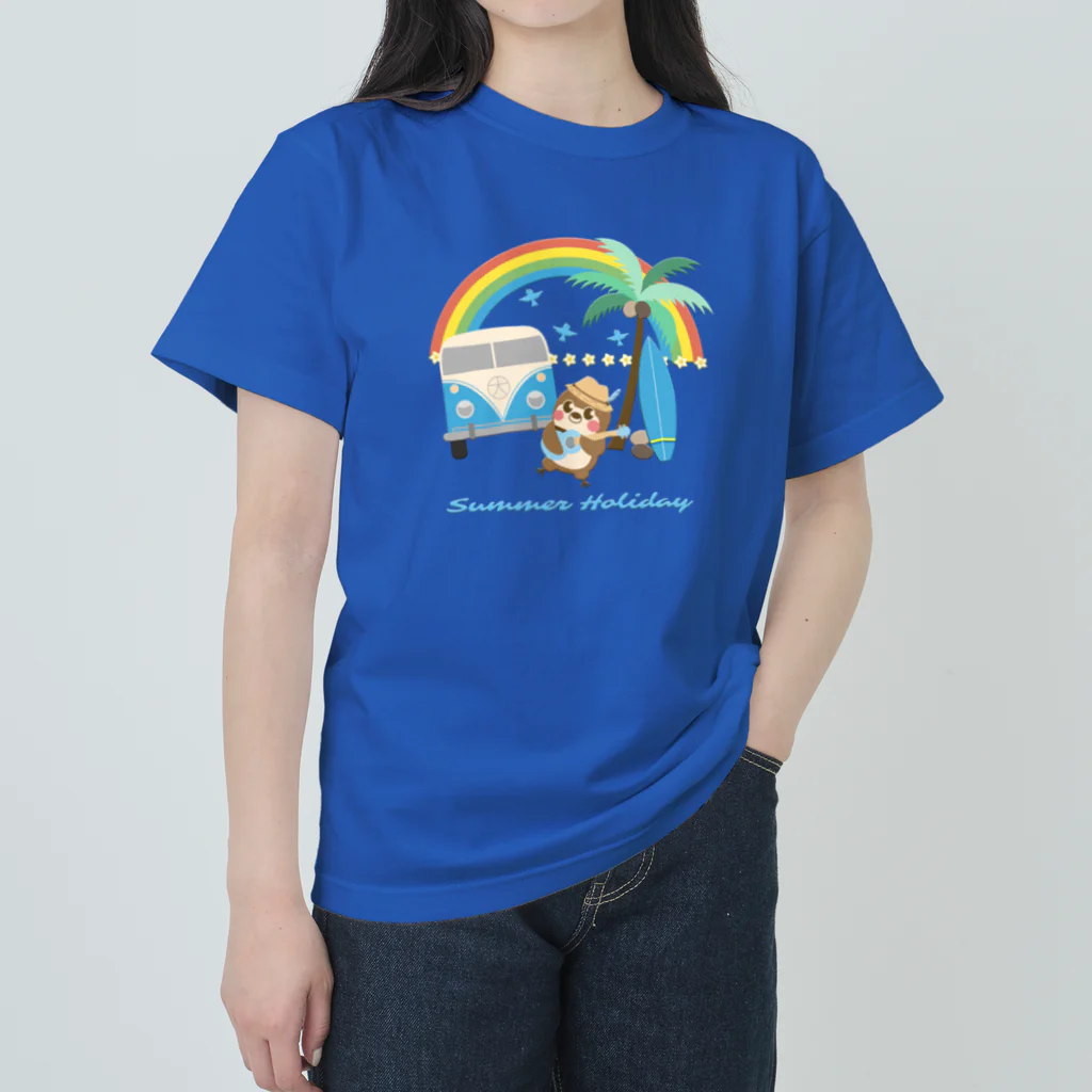 “すずめのおみせ” SUZURI店のだいきち（サマホリ）#01 ヘビーウェイトTシャツ