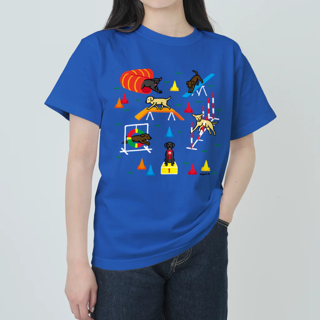 ハッピー・ラブラドールズのラブラドールアジリティ Heavyweight T-Shirt