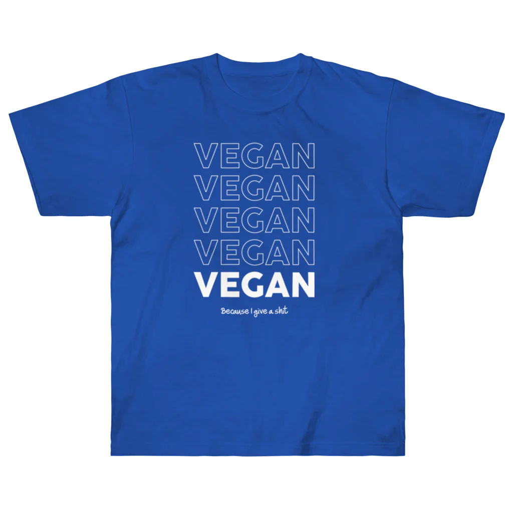 Let's go vegan!のBecause I give a **** Heavyweight T-Shirt