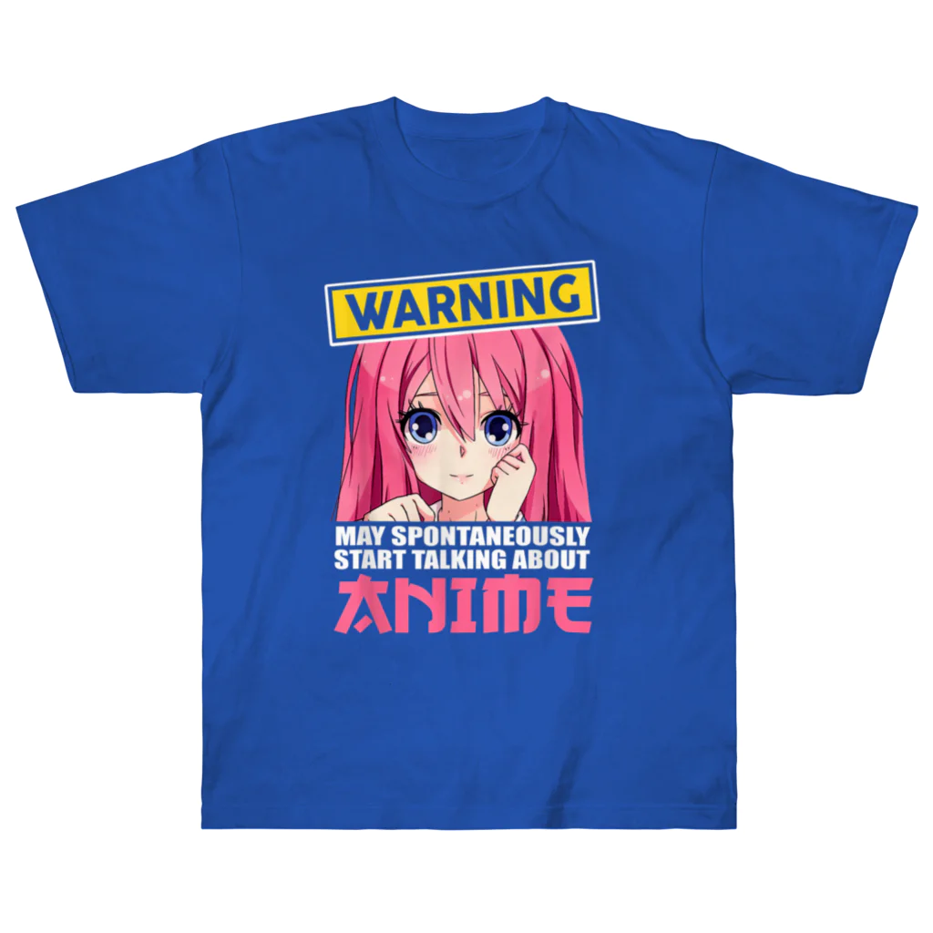 World_Teesの警告：勝手にアニメについて話し始めるかもしれません Heavyweight T-Shirt