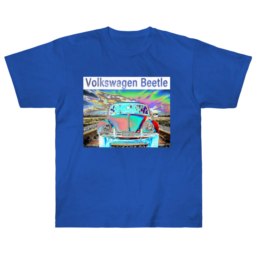 PALA's SHOP　cool、シュール、古風、和風、のVolkswagen Beetle ヘビーウェイトTシャツ