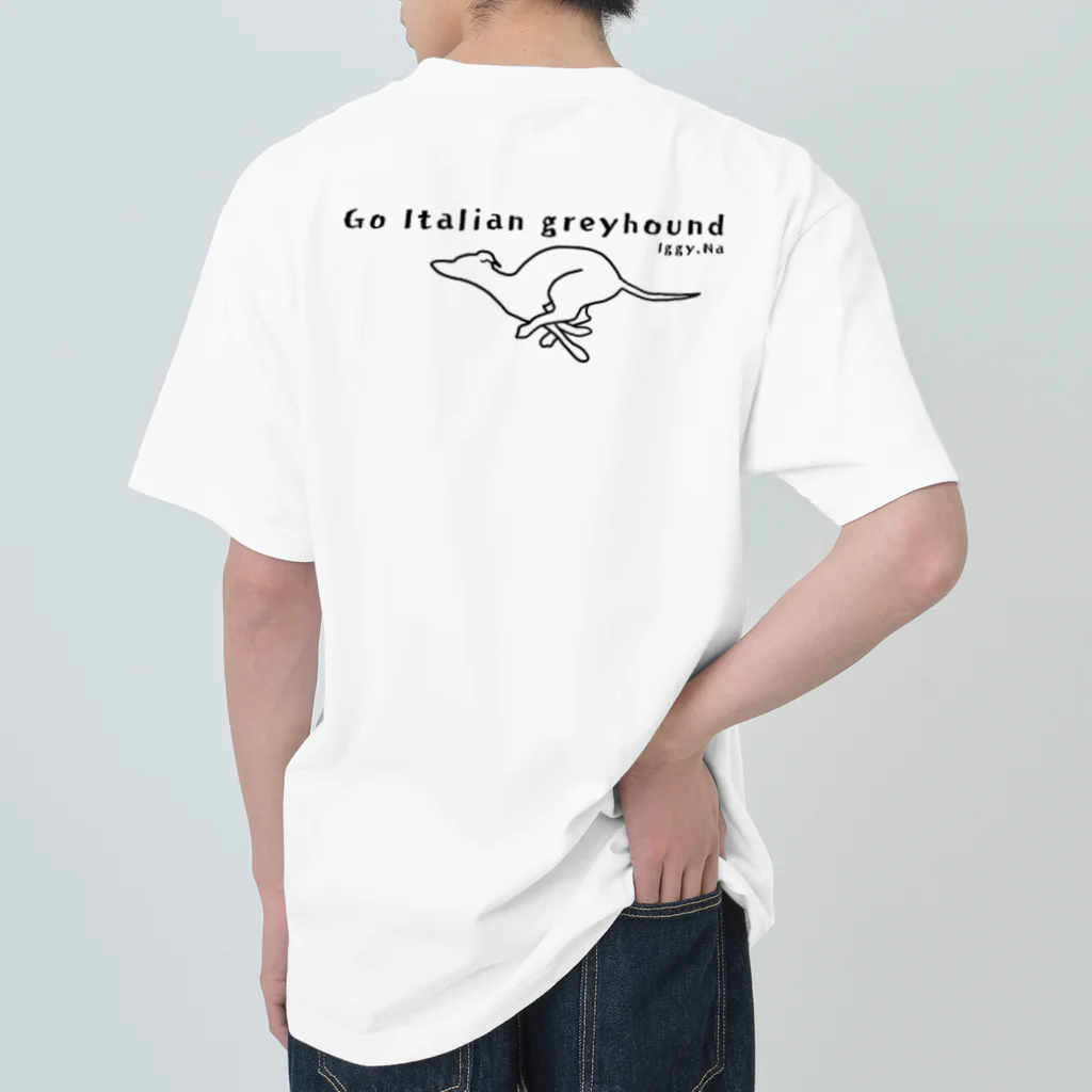 IGGY Na.のgo Italian grey hound ヘビーウェイトTシャツ