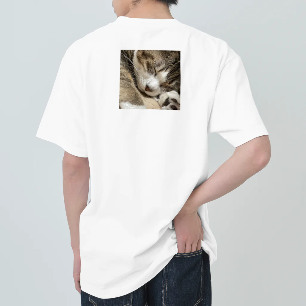 あゆのしおやきの猫(キジシロ) Heavyweight T-Shirt