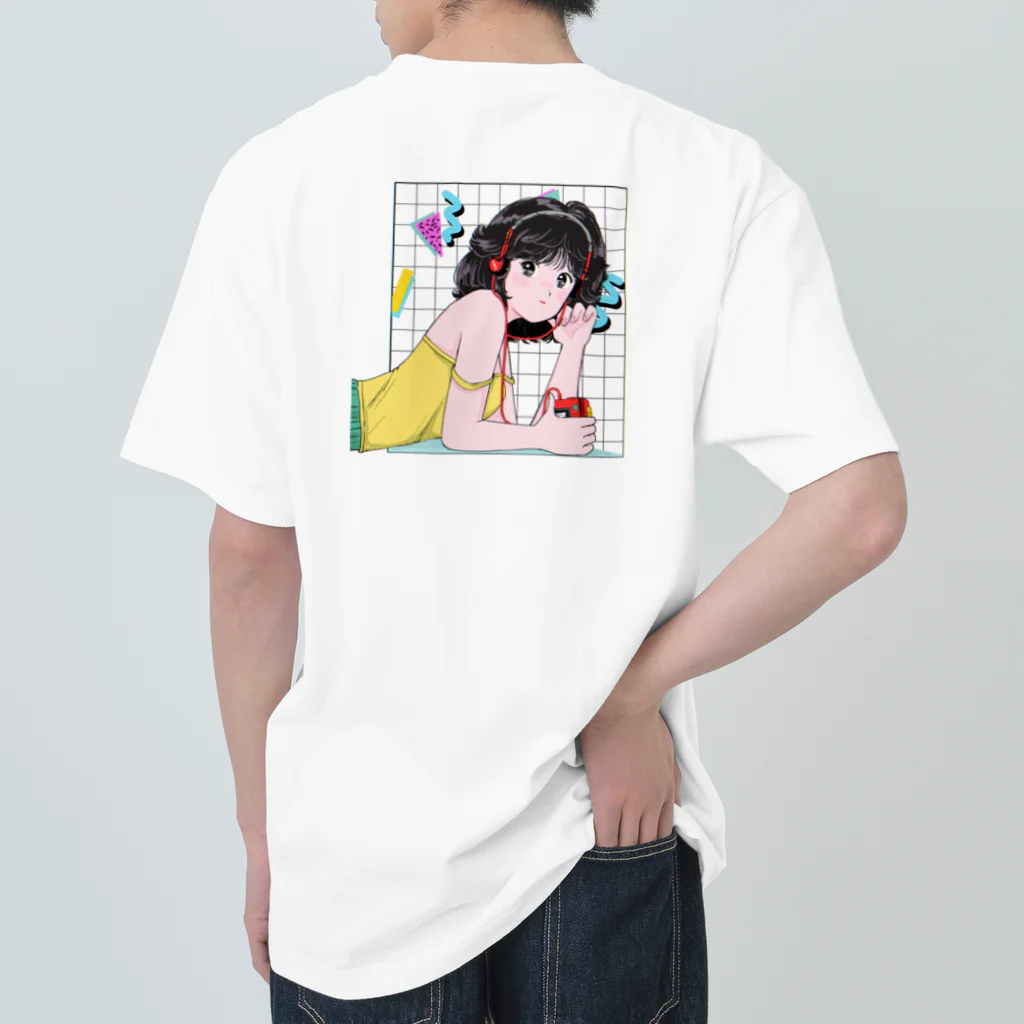 午前3時(3:00am)SHOP🍒のカセットプレーヤー×女の子📼 ヘビーウェイトTシャツ