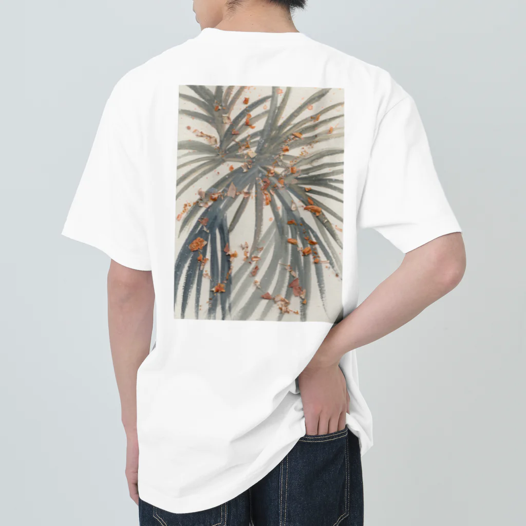 Chiyon 水彩とお花のアートの棕櫚の日光浴 ヘビーウェイトTシャツ