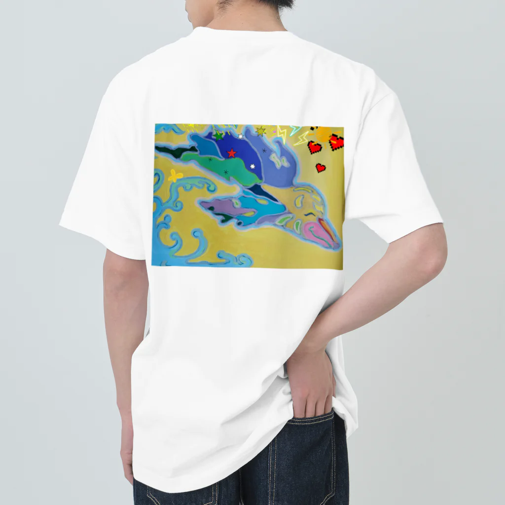 アート工房　甘月蝕(kanngesshoku)『TAaKA』のストアのMary's  tweets『ワーイ、海水浴って最高!!』 ヘビーウェイトTシャツ