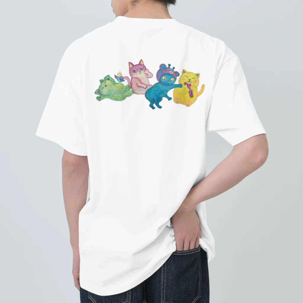 char pottery のトリねこパーティー Heavyweight T-Shirt