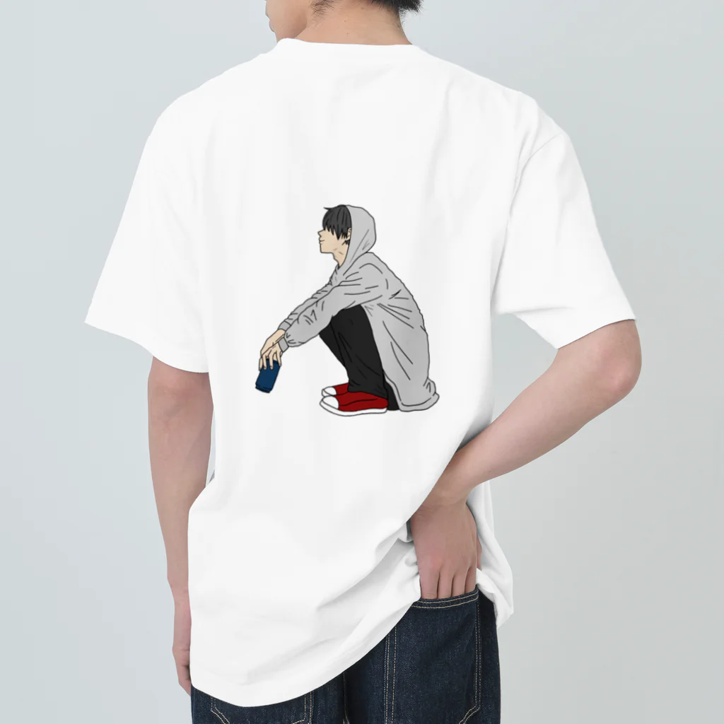 kokeshi_colorのやる気なさ男くん ヘビーウェイトTシャツ