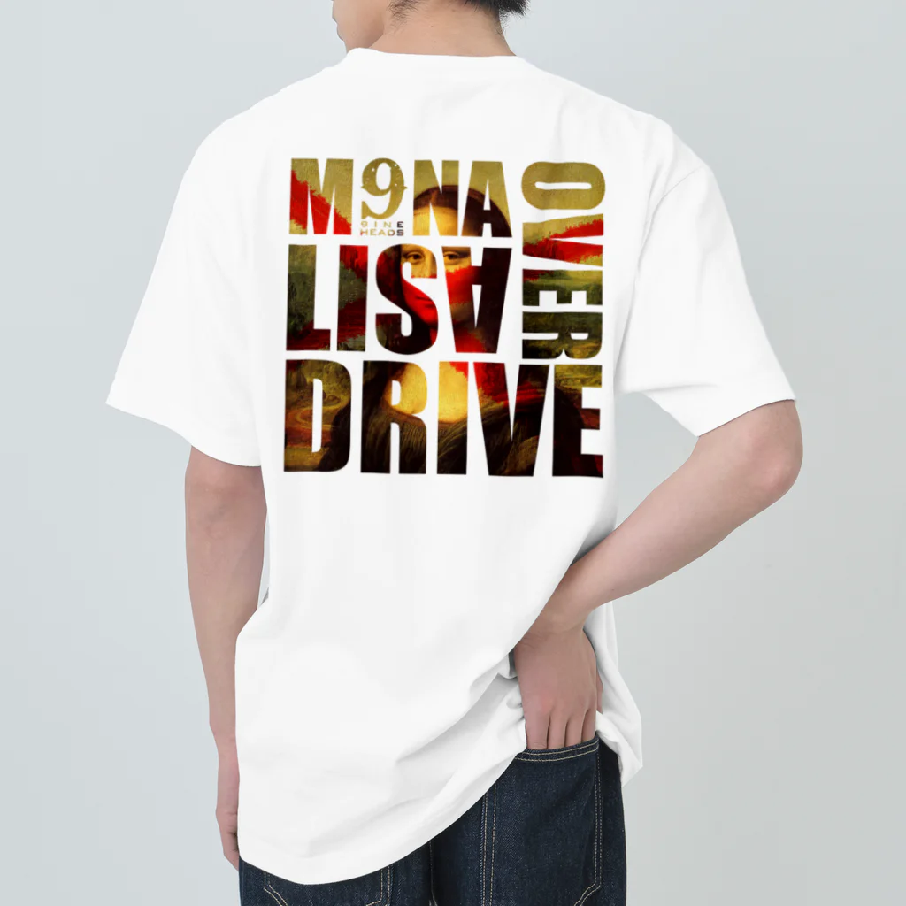 9INEHEADSのMONALISA_OVERDRIVE_BLACK_LOGO Heavyweight T-Shirt