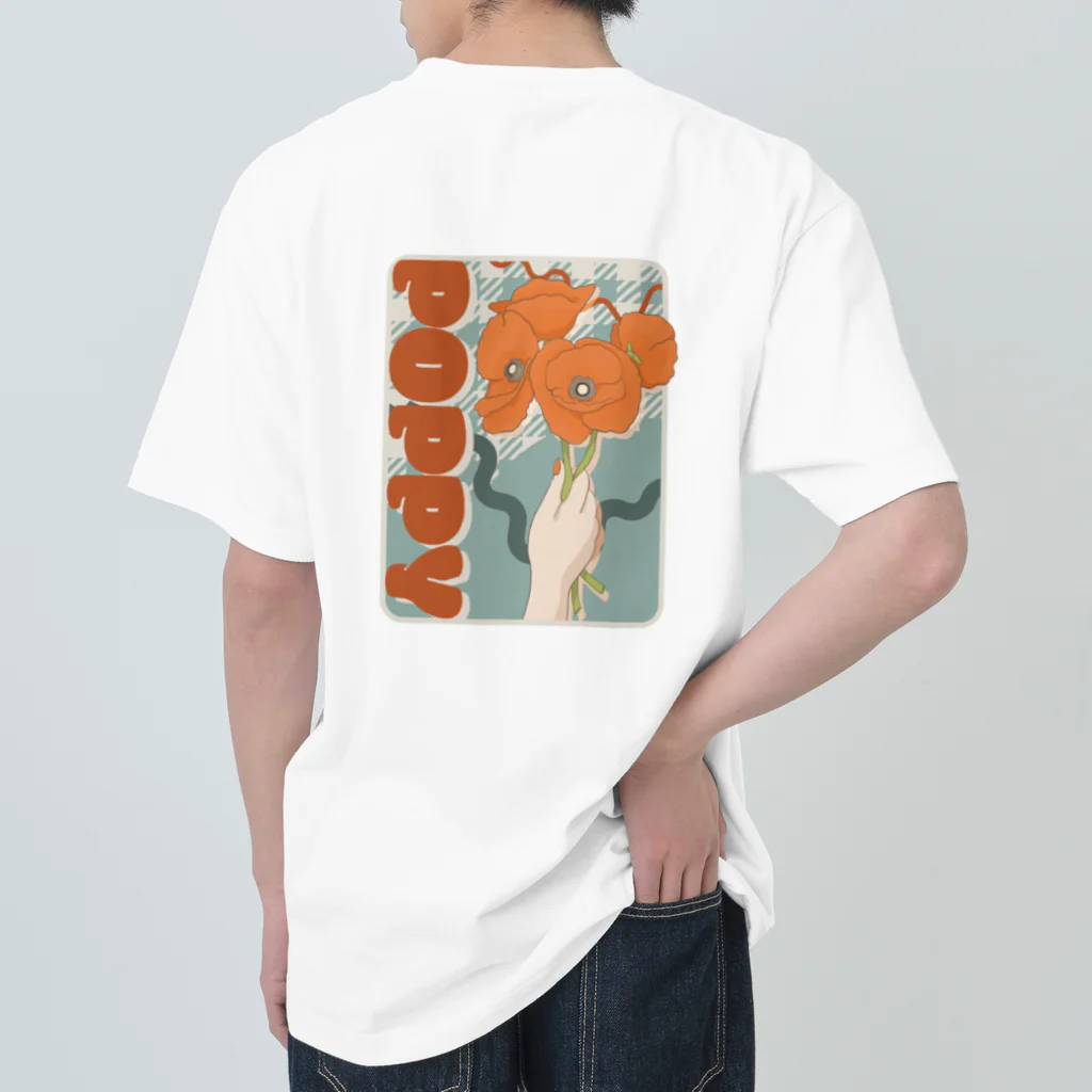 yom_aのポピー＿square ヘビーウェイトTシャツ