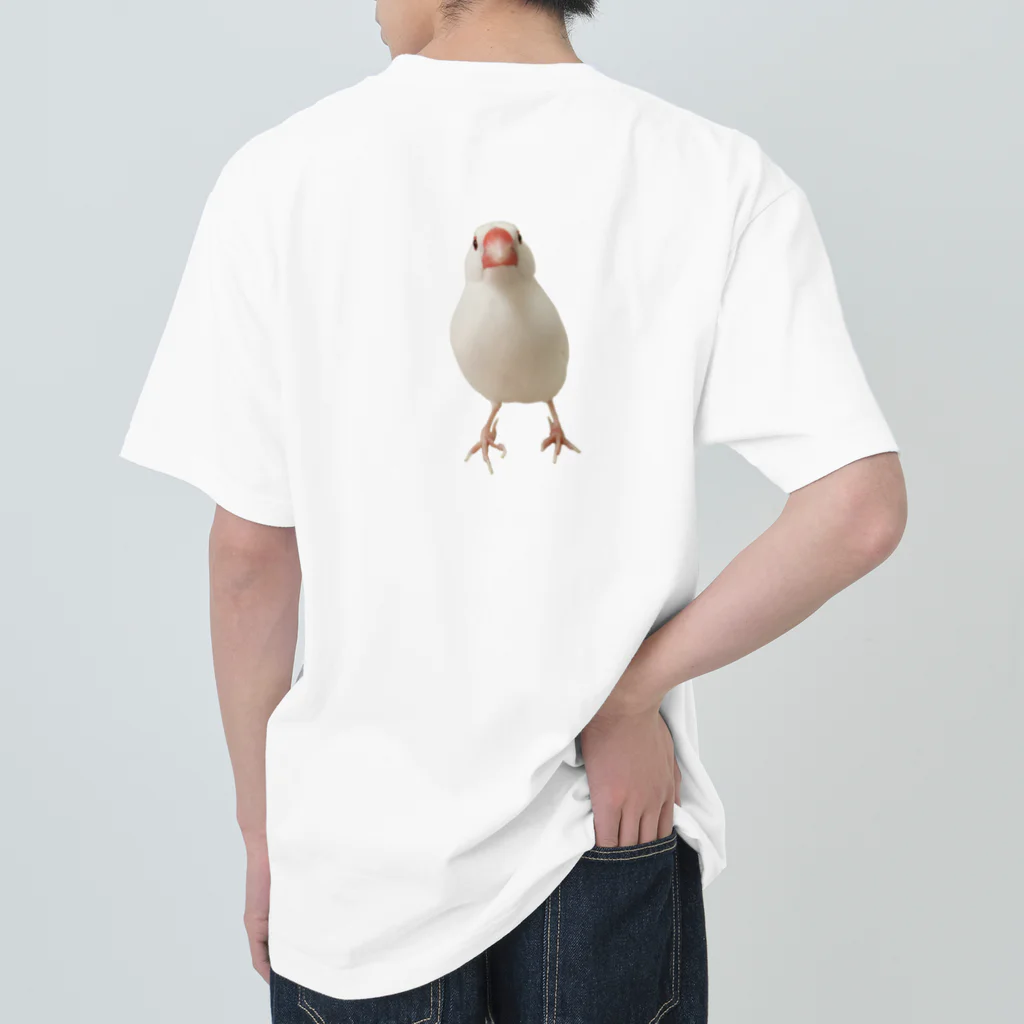 もちらむショップの白文鳥のおもちちゃん ヘビーウェイトTシャツ