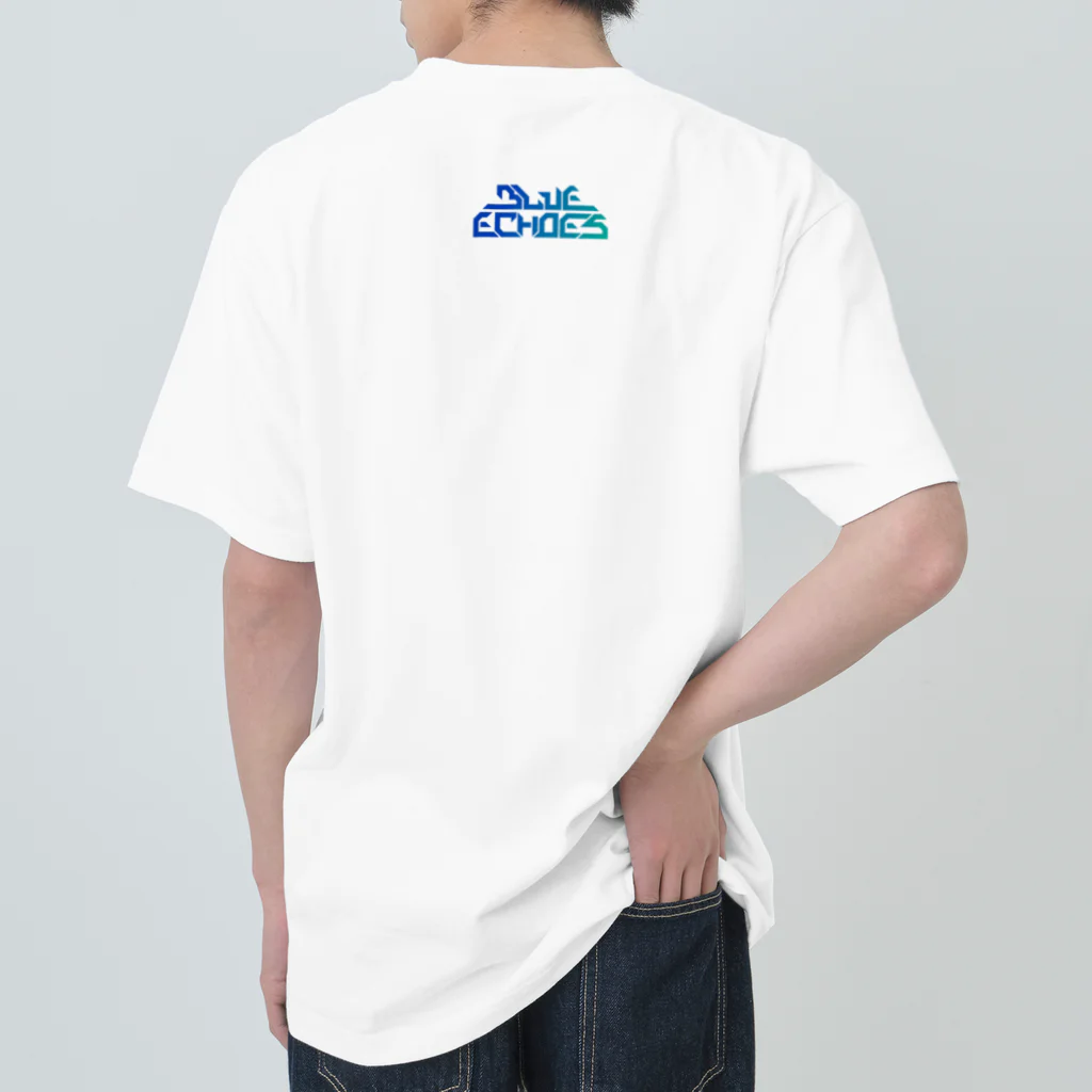 熊谷ゆ〜ほ_デザイングッズのBLUE ECHOES LOGO BLUEGRADATION ヘビーウェイトTシャツ