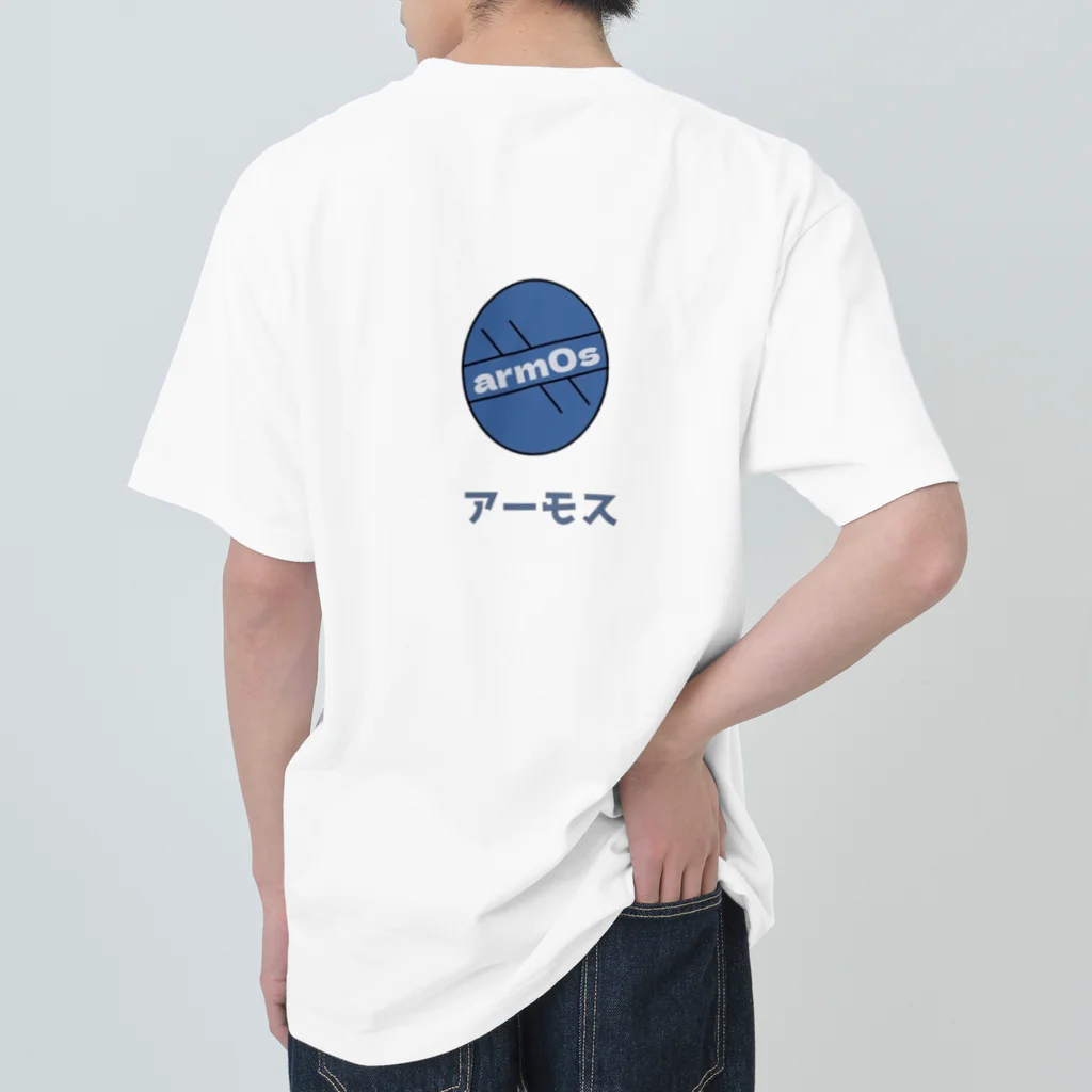 fouomoi-remakeのブルーバックロゴT ヘビーウェイトTシャツ