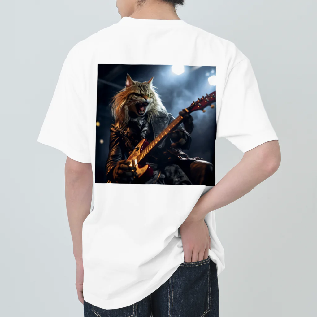 Gavi'sのRockなCat ギターバージョン3 Heavyweight T-Shirt