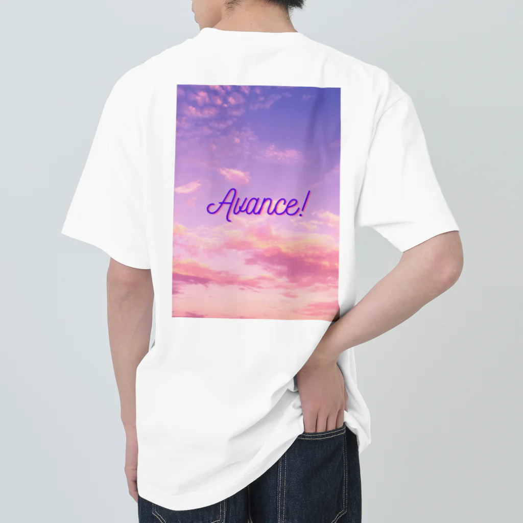 Tentative_Sensationの進め！勇気を持って困難を乗り越える言葉とイラスト ヘビーウェイトTシャツ