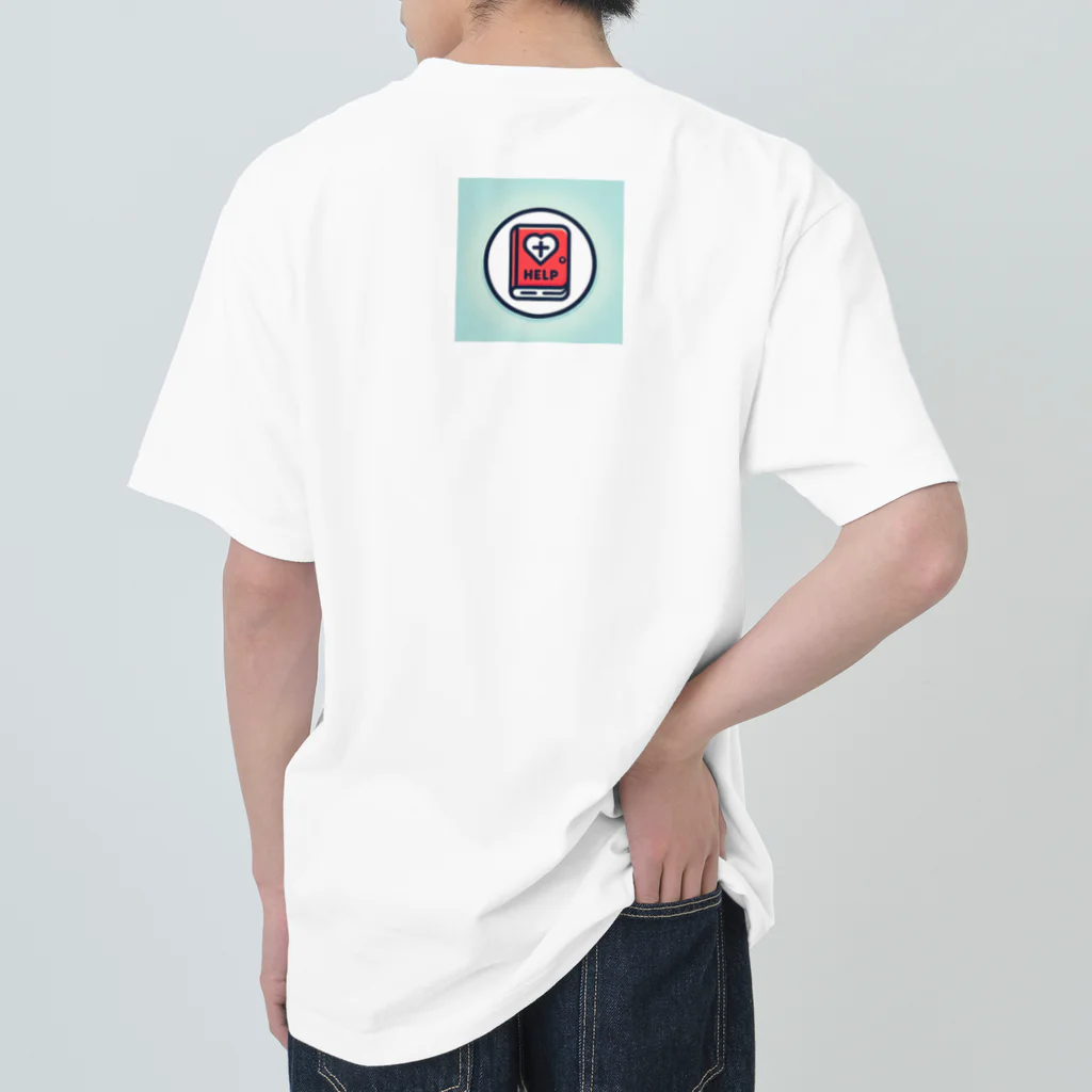 豊風本舗の手帳とヘルプマークのピクトグラム Heavyweight T-Shirt