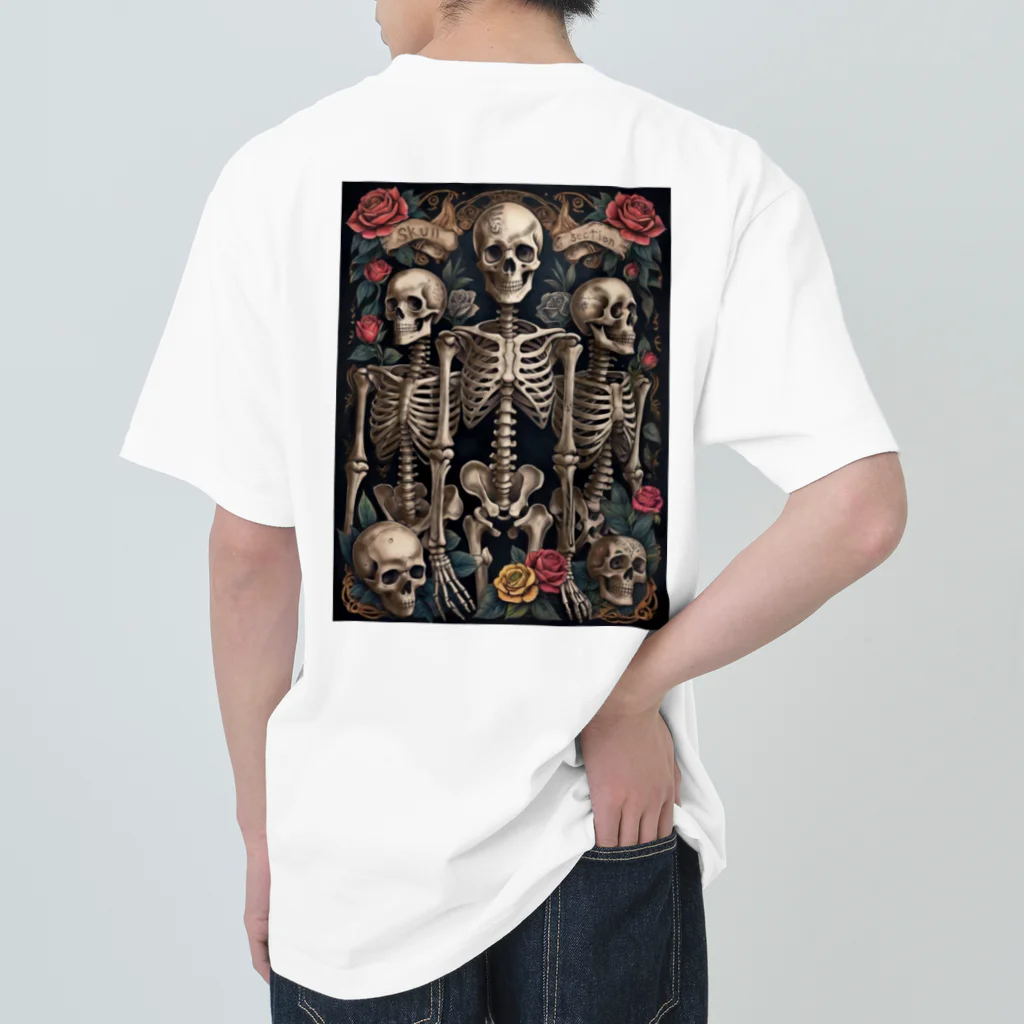 Skull sectionのドクロと薔薇 ヘビーウェイトTシャツ