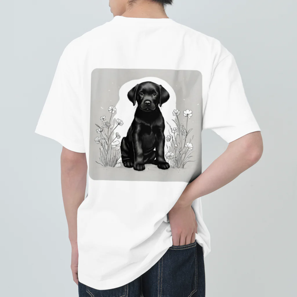 Labradorの黒Lab.グッズ ヘビーウェイトTシャツ