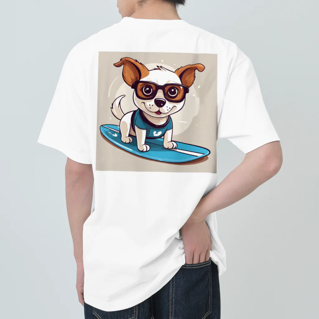 With-a-smileのサーフィン犬 ヘビーウェイトTシャツ