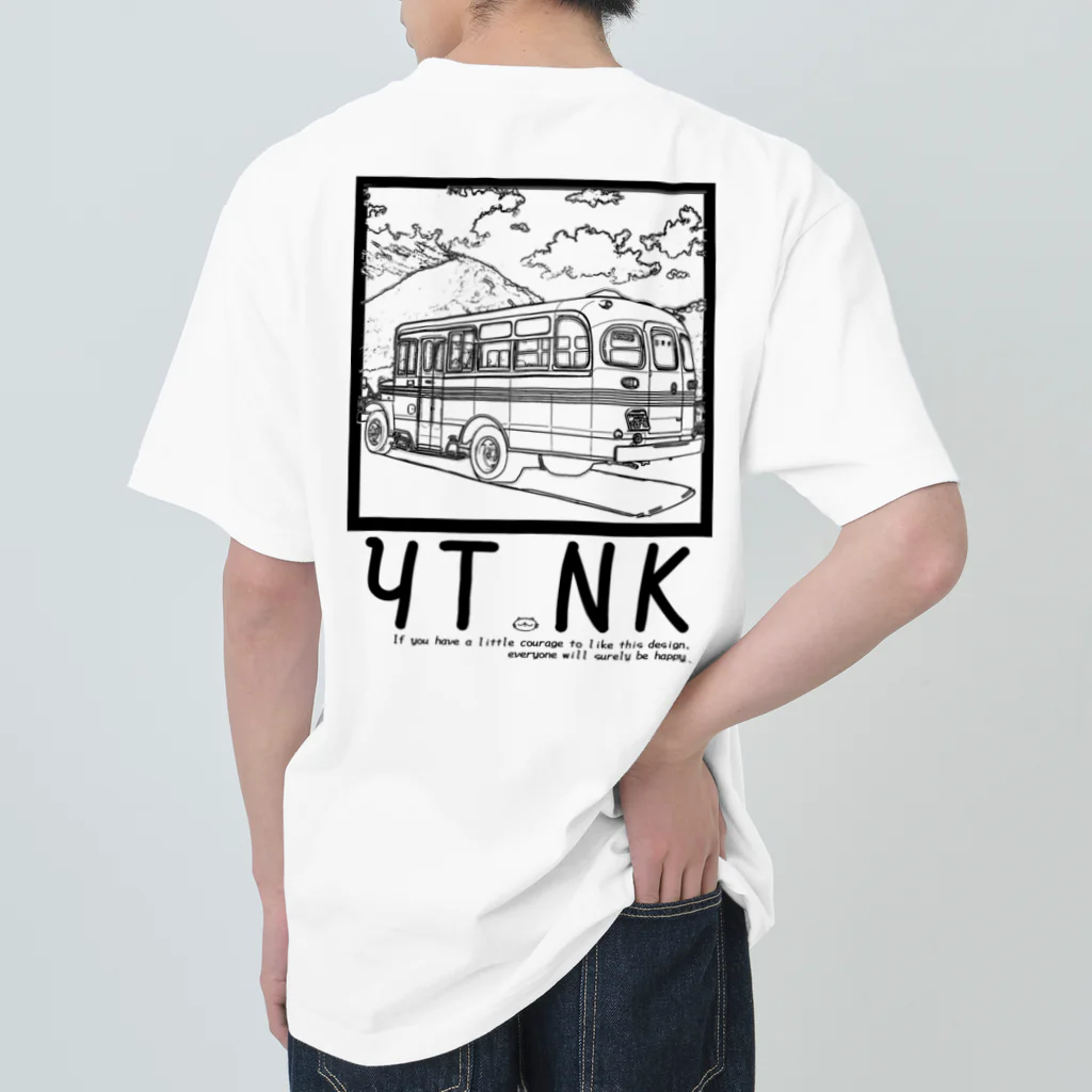 YUTANEKO公式ショップのゆたねこ　ボンネットバス Heavyweight T-Shirt