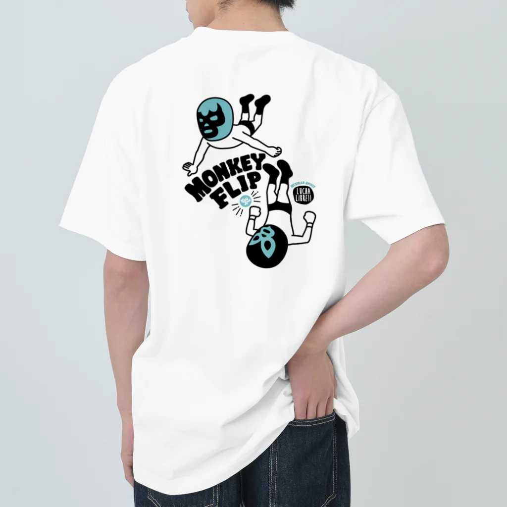 LUCHAの(バックプリント)MONKEY FLIP ヘビーウェイトTシャツ