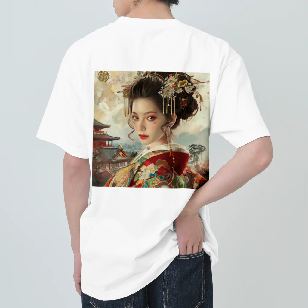 AQUAMETAVERSEの日本のAIアート世界へ羽ばたけ アメジスト 2846 ヘビーウェイトTシャツ