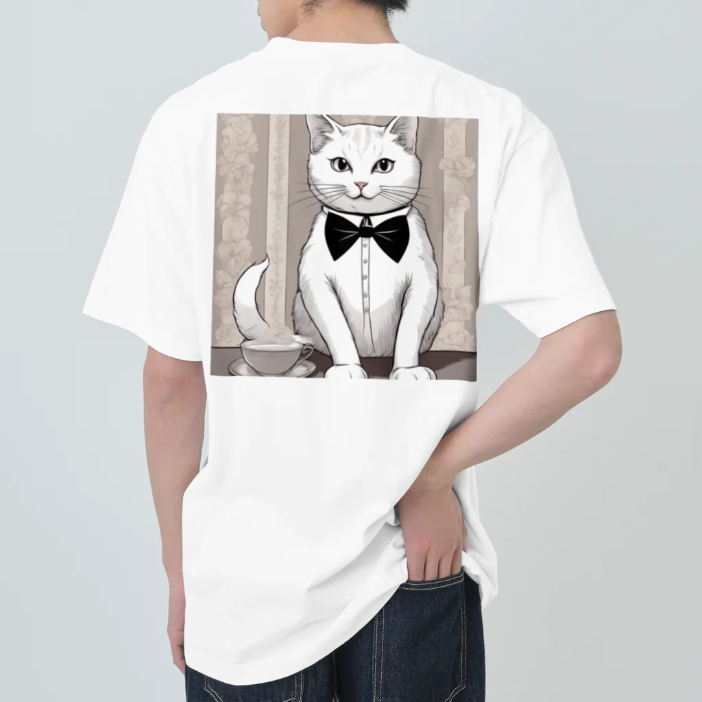 にゃんこーねこの紳士な猫 ヘビーウェイトTシャツ