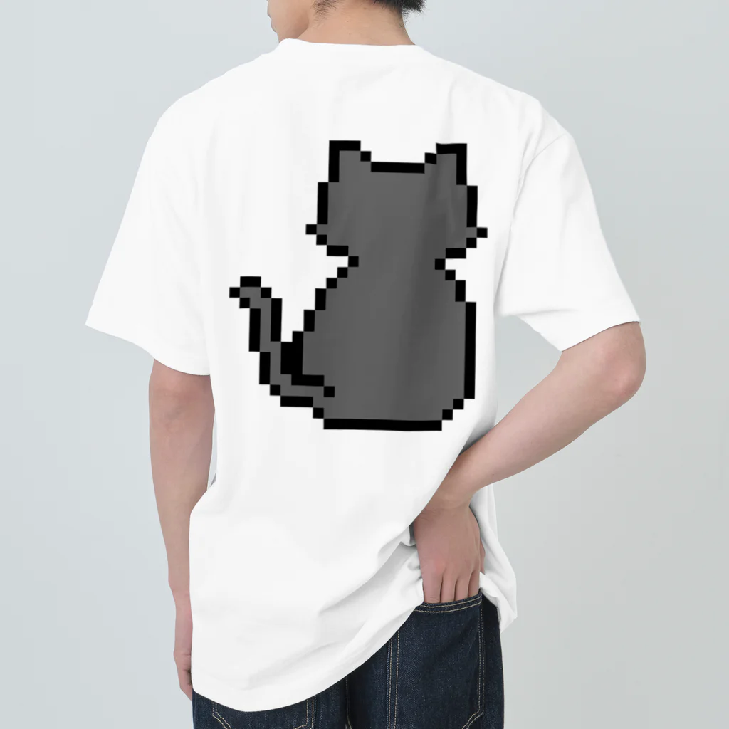 モチクマのハチワレ猫のドット絵 ヘビーウェイトTシャツ