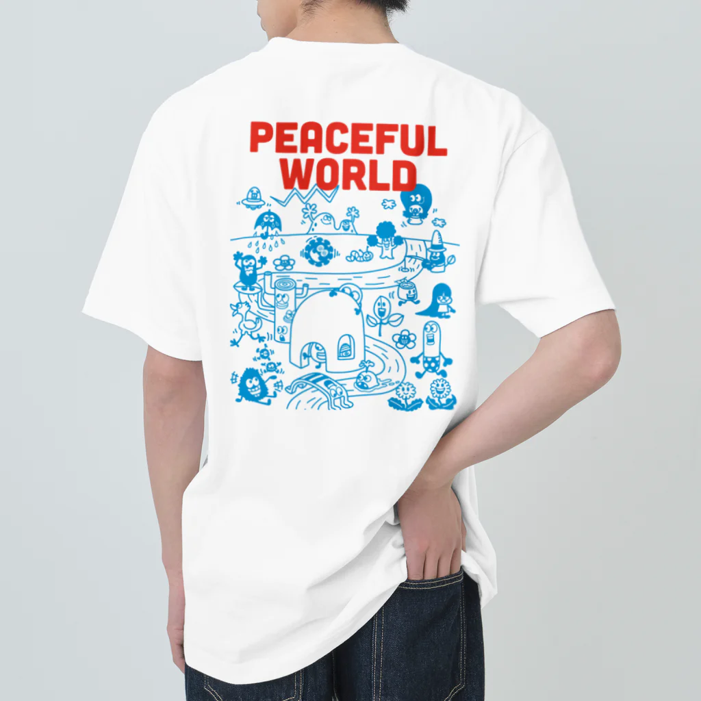 HAPPYDOG_FUKUINUのPEACEFUL WORLD ヘビーウェイトTシャツ