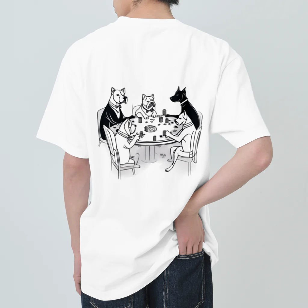 PoALaのDogs Playing Poker ヘビーウェイトTシャツ