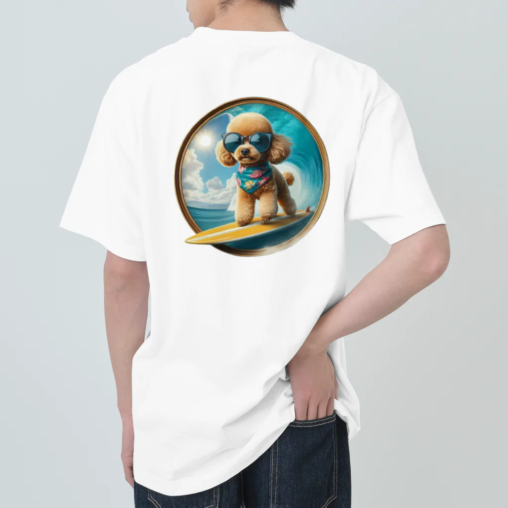 Surfing Dogの波乗りトイプードル Heavyweight T-Shirt